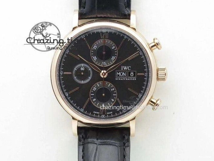 MIROTIME 0513 Youthful Pilot Spitfire 3878 Chrono BP Gray Dial SS On Black Leather Strap A 7368